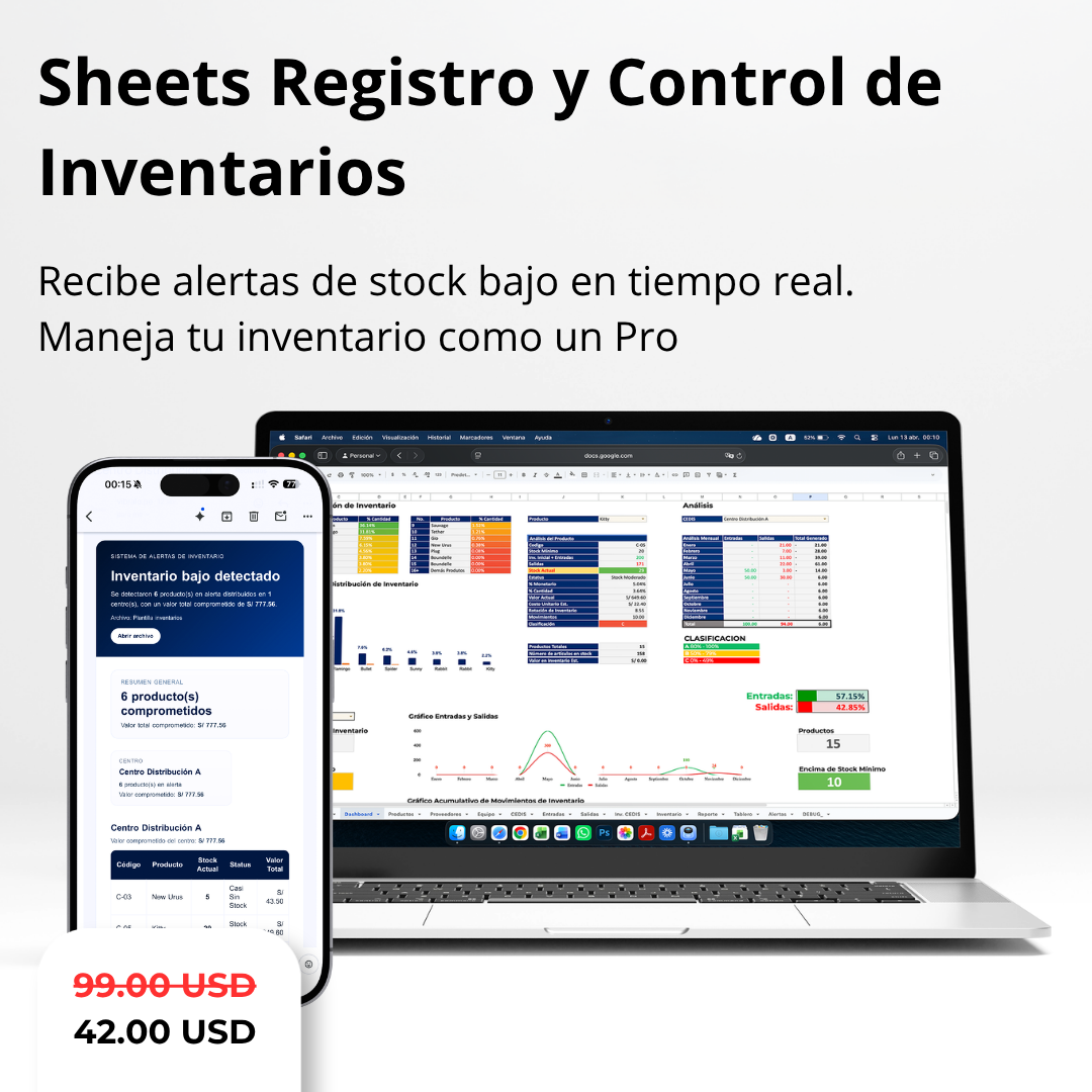 Google Sheets Control de Inventarios