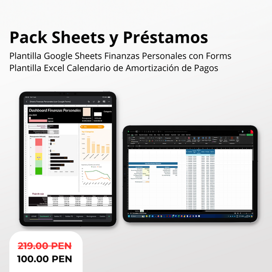 Pack: Google Sheets Finanzas Personales + Excel Calendario de Pagos
