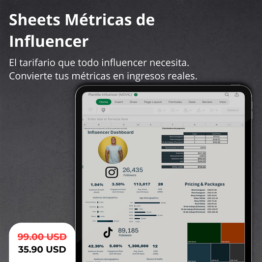Sheets Métricas de Influencer
