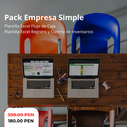 Pack Empresa Simple Excel: Flujo de Caja + Registro de Inventarios