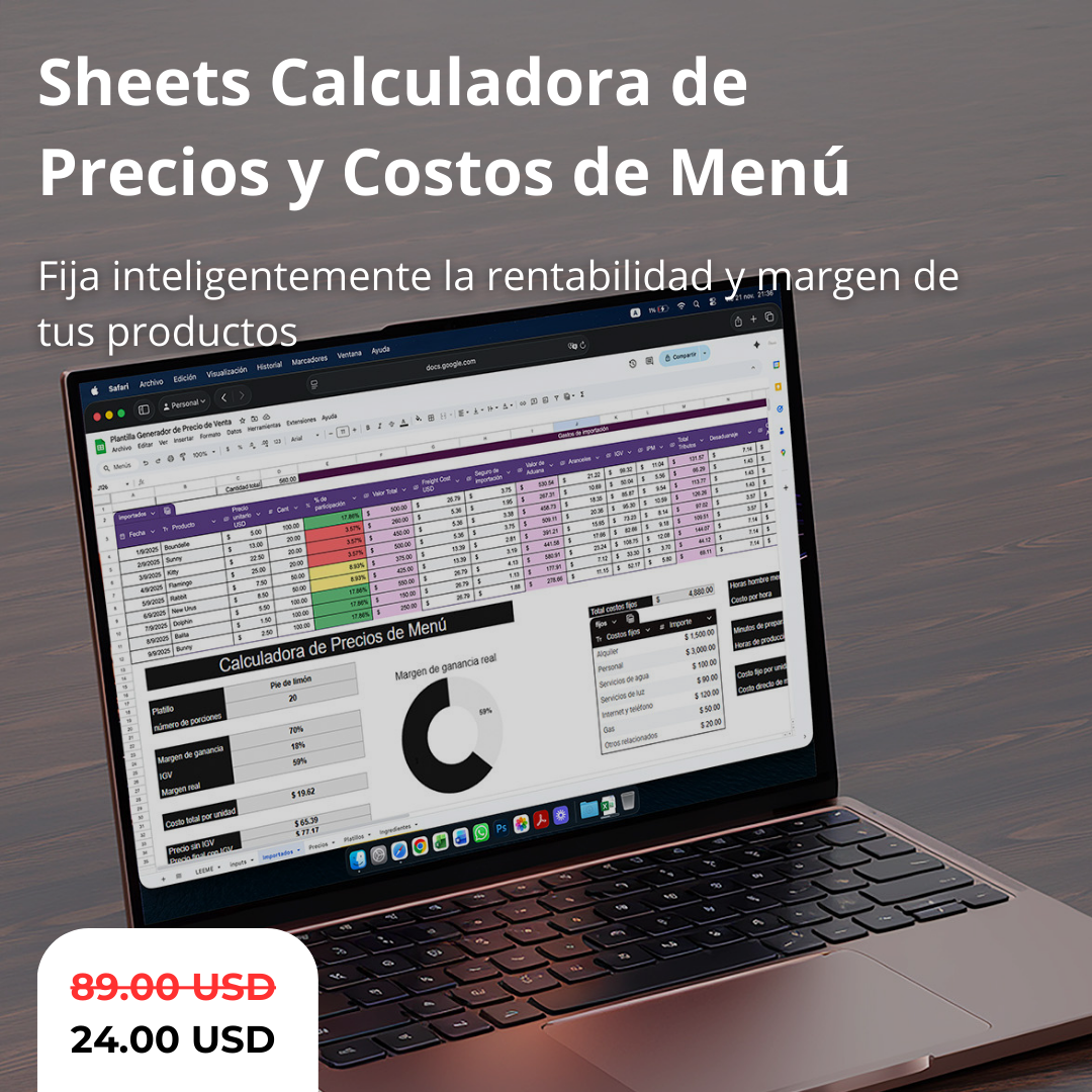 Sheets Generador Precio de Venta