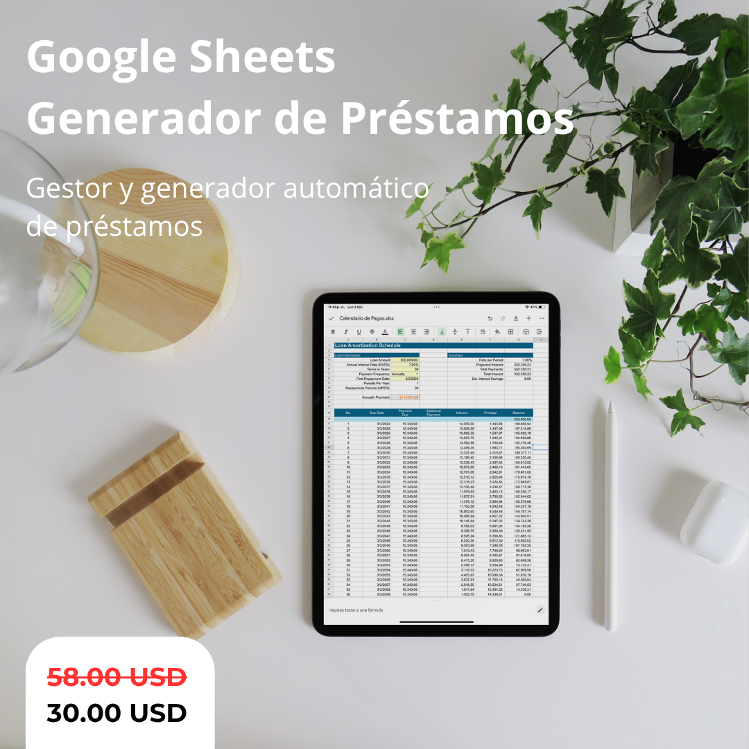 Sheets Calendario de Préstamos y Pagos